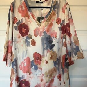 Floral Print V-Neck Women Top